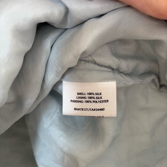 Eileen Fisher 100% Silk Quilted Vest Light Baby Blue Spring Easter Pastel M - Picture 4 of 7